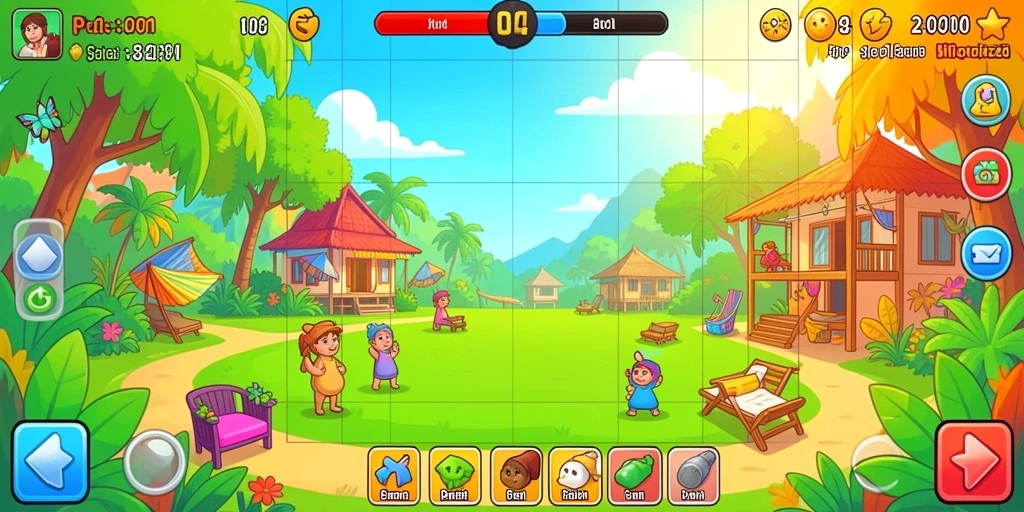 Tampilan awal game yang menarik dan penuh warna.
